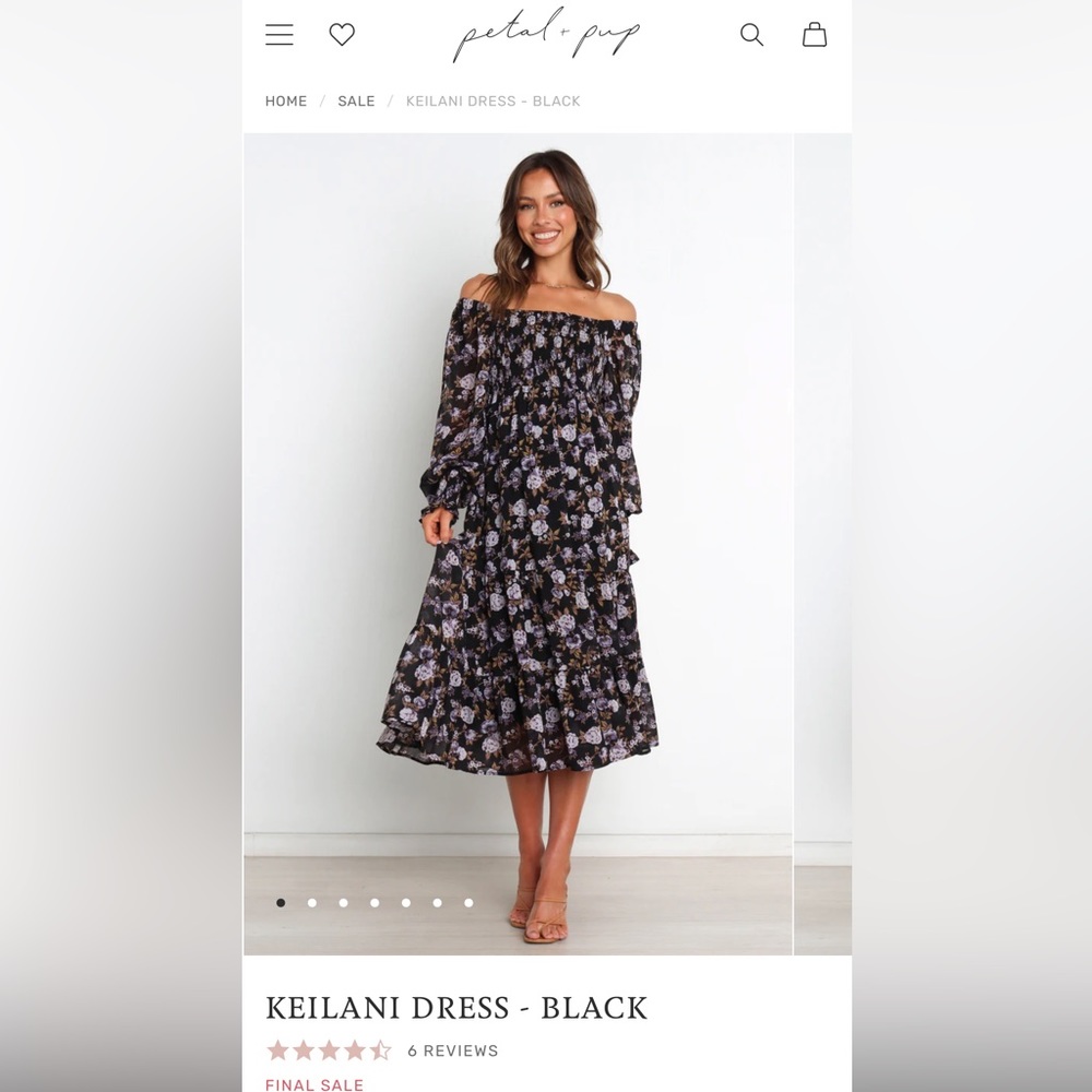 Petal and Pup Keilani off the shoulder midi dress